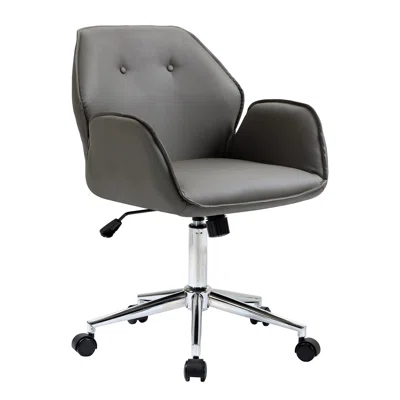 Mid Century Modern Home Office Chairs, Faux Leather Management Chairs with Arms