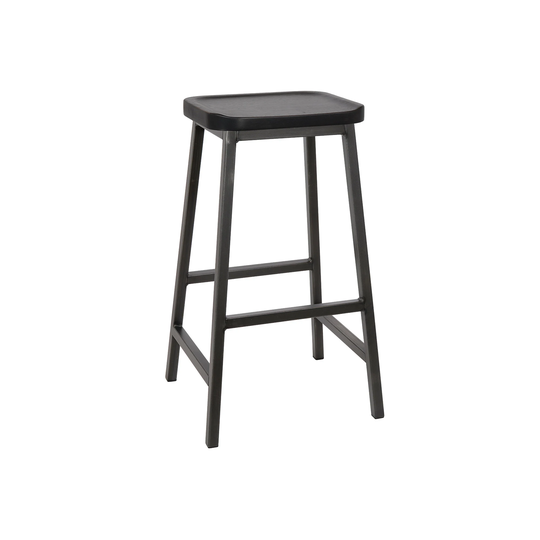 Clear Coated Barstool With Ebony Seat, Counter Stool, Pub Shop Kitchen Barstool, Wood Desk Chair, Bar Seating