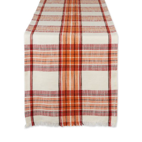 DII Pumpkin Spice Plaid Table Runner 14x108" - Table Runner, 14x108"