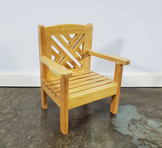 Dollhouse Chair Outdoor Garden Porch Patio Light Oak 112 Scale Miniature Furniture