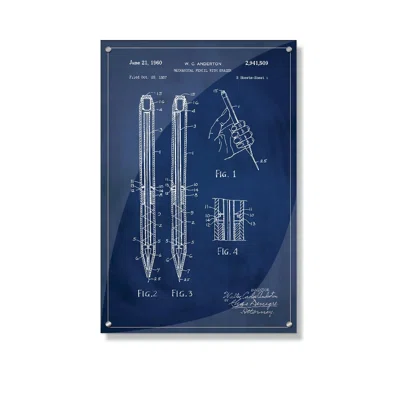 'Mechanical Pencil Patent' Acrylic Painting Print