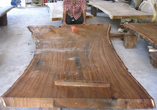 Live Edge 10.3Ft Dining Table Reclaimed Extremely Rare Grade Aaa Solid Slab Of Thai Golden Acacia Wood Custom Made