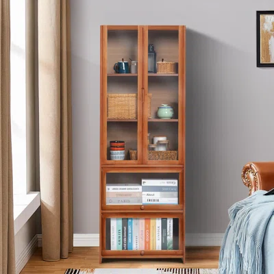 5 Tier Tall Sideboard Cupboard Storage Cabinet With Acrylic Doors