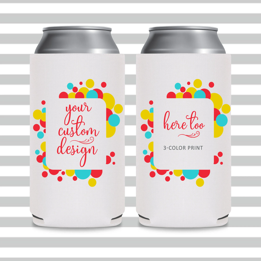 Custom Slim Can Coolers 3-Color Print Party Favors in Bulk For Guests & Events Promo Items Three Color Foam Your Design Or Logo