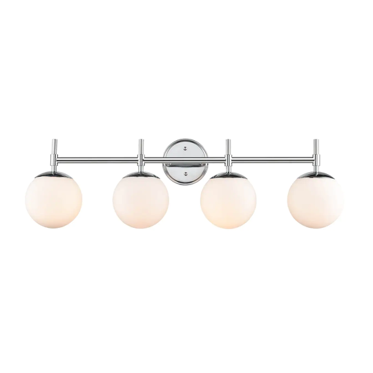 4 Light Bathroom Vanity Fixture with Opal Glass Shades