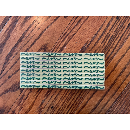 Nos Victorian Folk Farmhouse Tiles Liner Tiles, Edge Pencil Sizzle Vintage Bathroom Green, Kitchen Tile