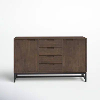 Lars 60" Wide 4 Drawer Rubberwood Buffet Table