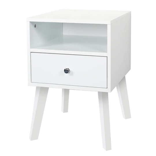 Clihome Modern Bedside Table with Open Shelves