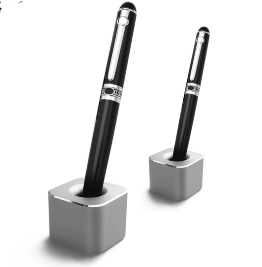 Aluminium Single Hole Pen/Pencil Holder, Office, Home Desktop Organiser, Simple, Square Metal Pen Holder, Anti-Slip Party Favor