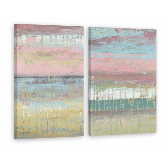 Marmont Hill - Handmade Cotton Candy Layers Diptych - Multi-color