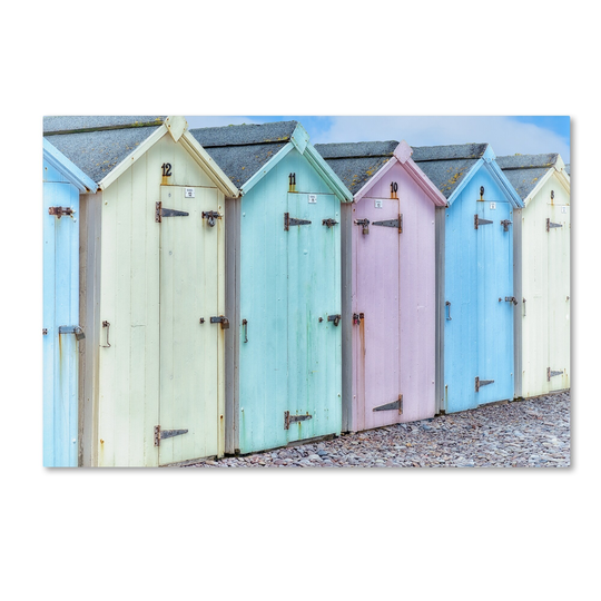Cora Niele 'Pastel Colored Beach Cabins' Canvas Art