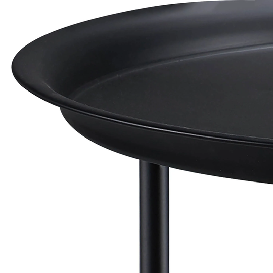 Contemporary 16" Round Black Metal Accent Table
