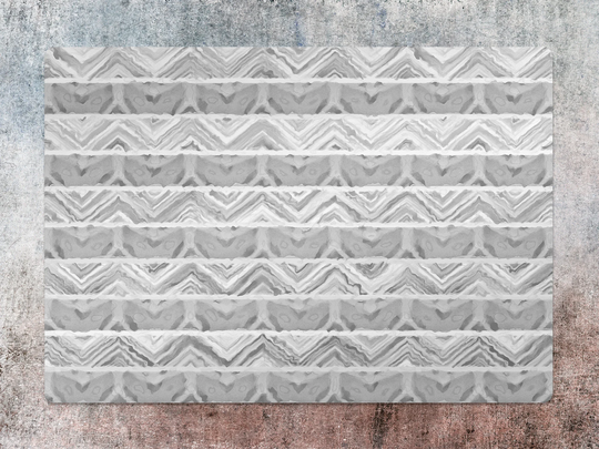 Watercolor Lines Chair Mat, Gray Vinyl Floor White Protective Art Deco Splat Flooring, Kids Room Decor
