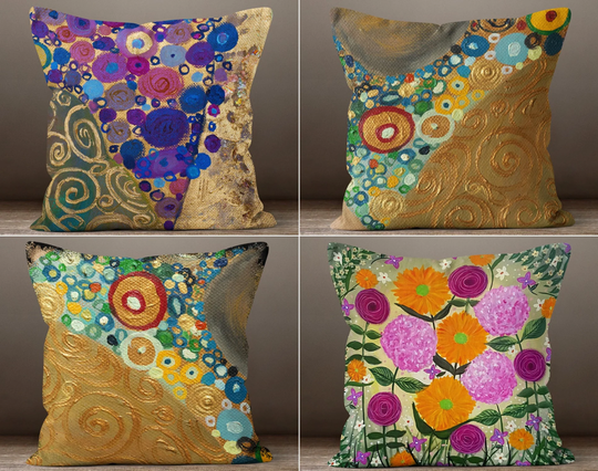 Multicolored Pillow Cover, Colorful Cushion Decorative Couch Pillow, Outdoor Sofa Fashionable Patio