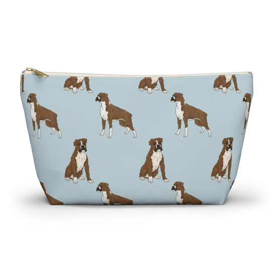 Boxer Pouch, Pencil Case, Dog Custom Teacher Bridesmaid Cosmetic Bag, Mom Zipper Makeup Accessory Pouch