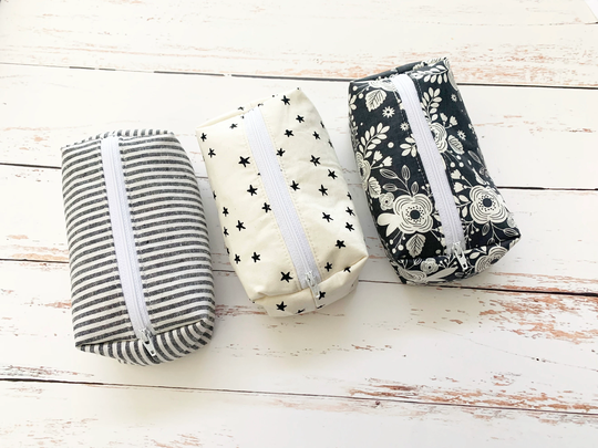 Floral Pouch, Boxy Bag, Small Dopp Kit, Pencil Case, Pens Case, Crochet Hook Holder, Lipsense Make Up Bag