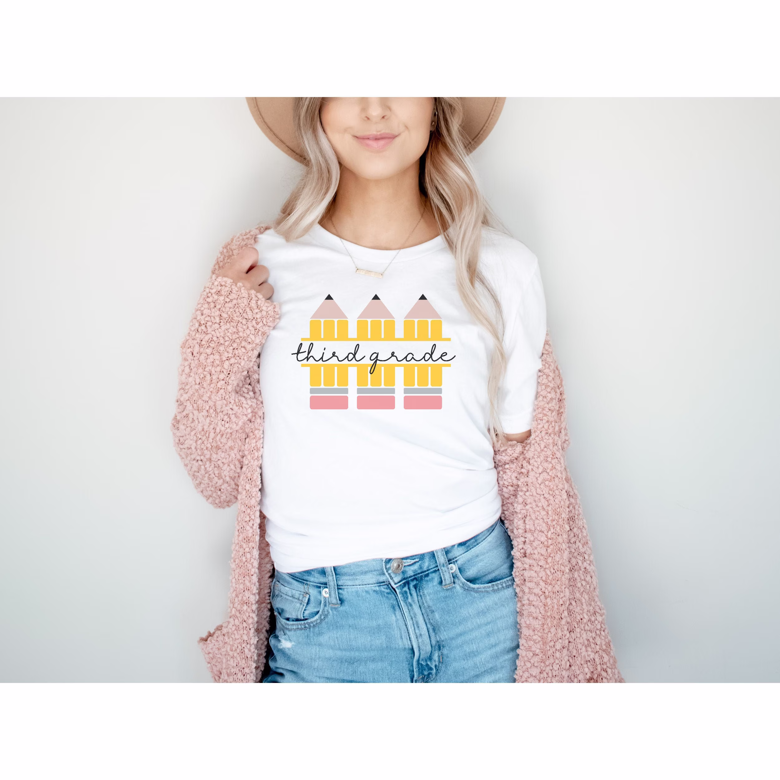 Third Grade Teacher Shirt, 3rd Pencil Cute Fall Teaching Outfit, Back To School, Level Matching Gift
