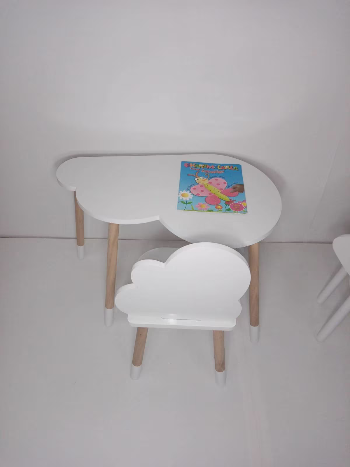 White Cloud Chair, Wooden Kids Table & Chair Set, Table, For Kids, Montessori Activity