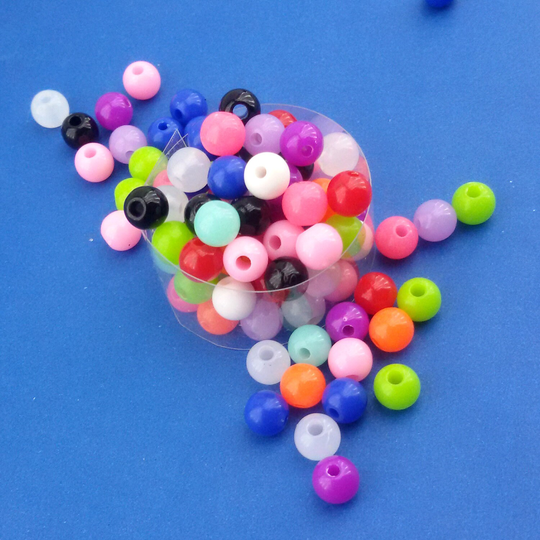 Colorful Mix Acrylic Beads, 50 Small Beads, Colorful Cheap Bead Mix, Colorful Beads, Multicolored Beads, Color Beads