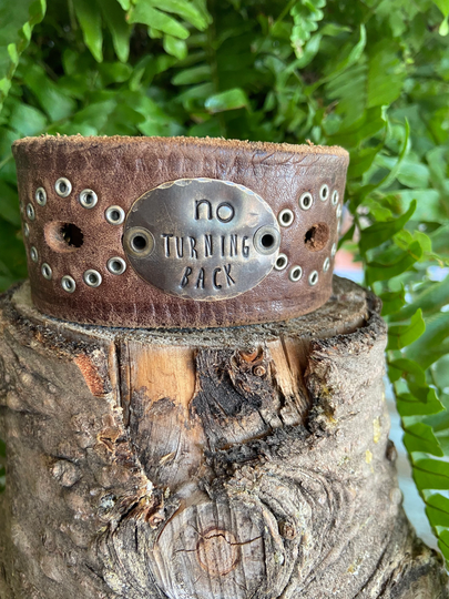 Leather Word Cuff-I Have Decided To Follow Jesus-Word Cuff-Weathered Leather-xl