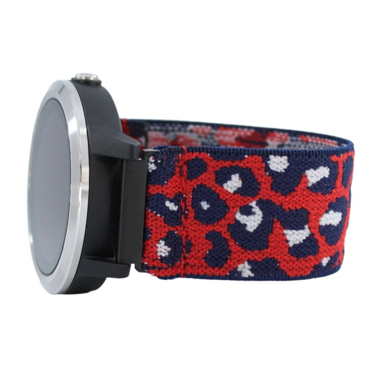Elastic Watch Band For Garmin Vivoactive 3 & Music - Red Blue Navy White Leopard Cheetah Black Boho Chic Gift With 20mm Adapters
