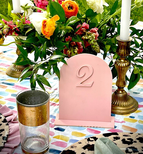 Arched Table Numbers For Weddings, Matte Acrylic