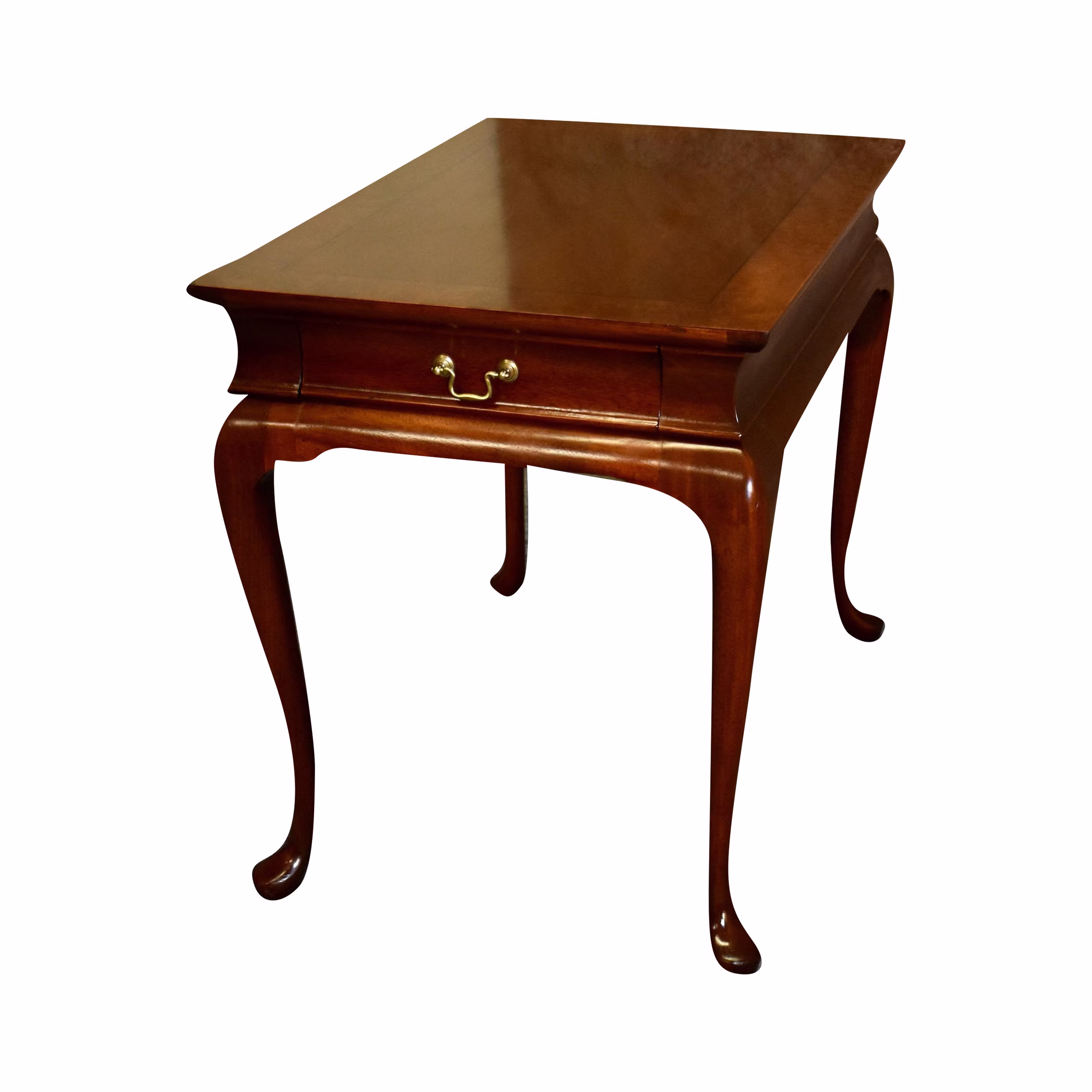 Vintage Hickory Chair Banded Queen Anne Table W/Drawer