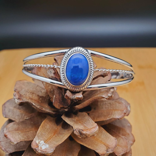 Lovely Lapis Lazuli Bracelet Cuff | Silver Concho Sterling Jewelry Blue Southwest