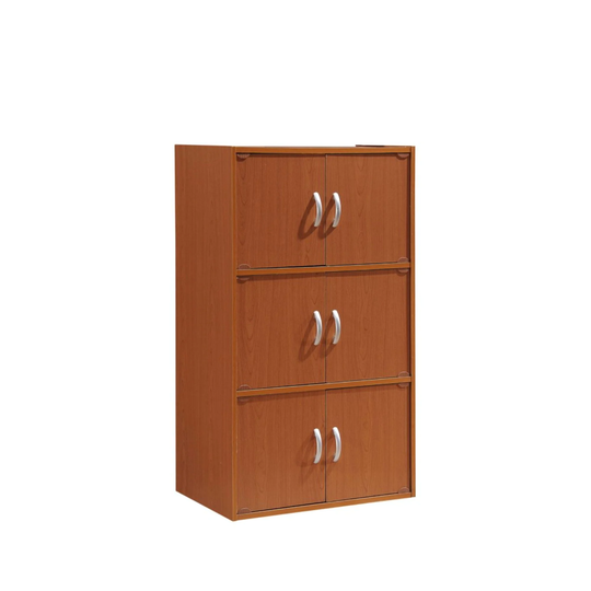 40.75" Cherry Red Multi-Purpose Bookcase with Doors