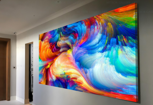 Colorful Abstract Print, Wall Art, Canvas Art Decor, On Canvas, Rainbow Painting Art, Canvas Art