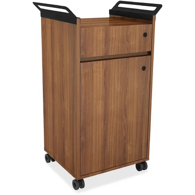 Lorell Mobile Storage Cabinet With Drawer-Mahogany