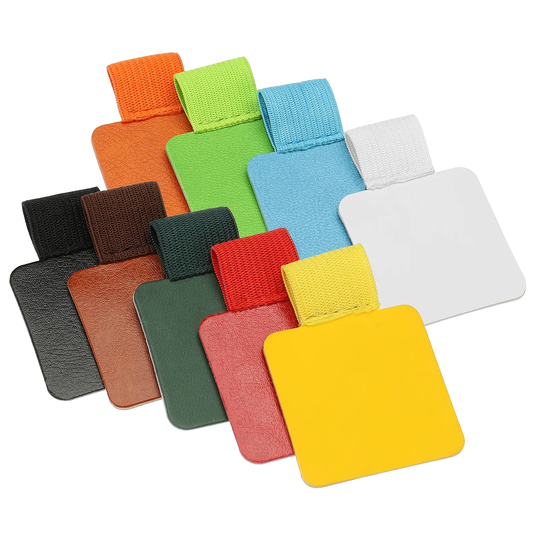 9Pcs Pen Loop Holder PU leather Self Adhesive Pencil Clip with Elastic - Multicolor