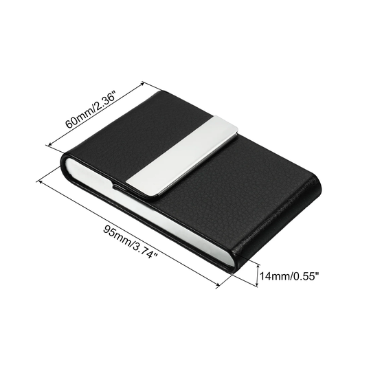 PU Leather Business Card Holder Flip Slim Pocket Name Cards Purse Case