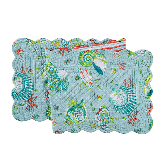 Laguna Breeze Cotton Quilted Reversible Table Runner 14x51