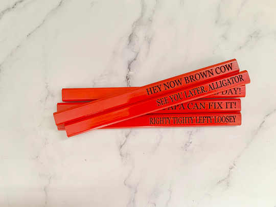Personalized Carpenter Pencils, Gift For Dad Father's Day, Contractor, Handyman Gift, Custom Pencil, Birthday