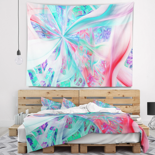 Designart 'Multi Color Fractal Exotic Plant Stems' Abstract Wall Tapestry