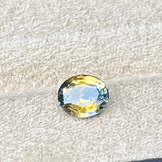 1.18 Cts Bi Color Sapphire, Unheated Sapphire Ring, Engagement Loose Gemstone, Oval