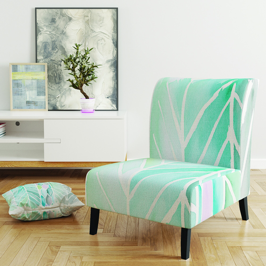 Designart 'Watercolor Geometric Swatch Element IV' Upholstered Mid-Century Accent Chair