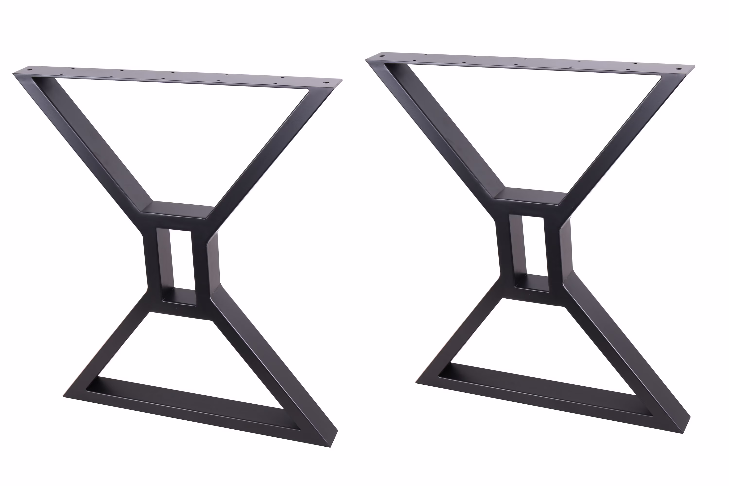 2Pcs X Dining Table Legs, Hollow X-Shaped Steel Table Legs, Office Legs, Computer Desk Legs, Industrial Kitchen Legs, Black