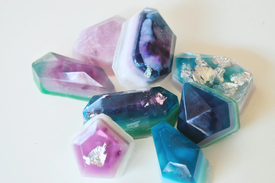 Diy Kit, Gemstone Soap Making Colored Crystal Soap, Goat' Milk Glycerin