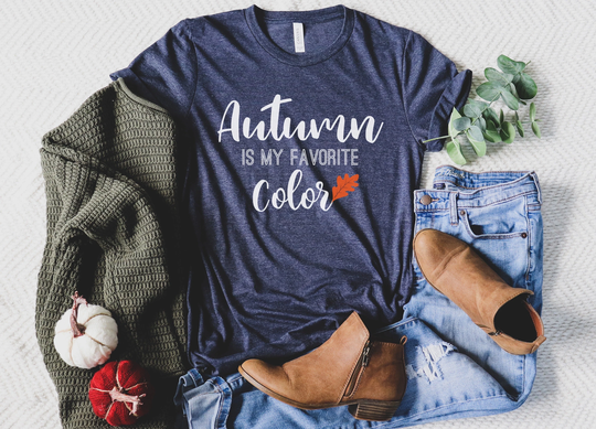 Autumn Is My Favorite Color T Shirts, Fall Shirts Women, Leaves Graphic Tee, Cute Tshirts For Woman, Shirt