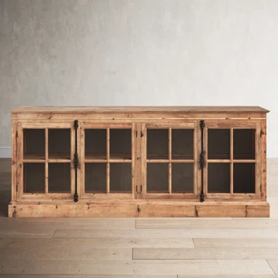 Fig 86.5" Wide Solid Pine Wood Sideboard