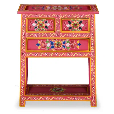 Bungalow Rose Sideboard With Drawers Turquoise 23.6"X11.8"X29.9" Solid Wood Mango