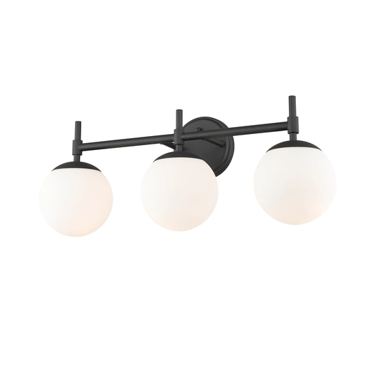 3 Light Bathroom Vanity Light in Multiple Finishes with Opal Glass Shades