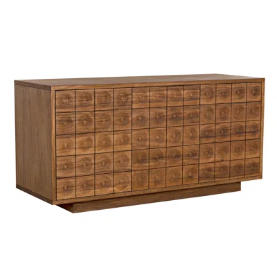 Vector 62" Wide 9 Drawer Walnut Solid Wood Sideboard