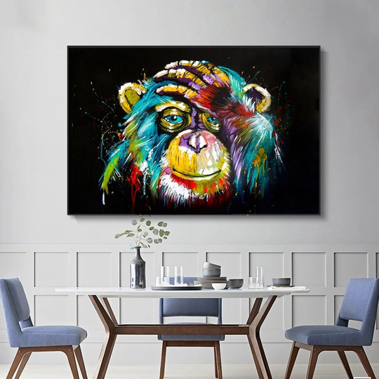 Colorful Monkey Poster Print, Abstract Art, Colorful Canvas Art Prints, Graffiti Prints, Monkey Wall Art, Abstract Face