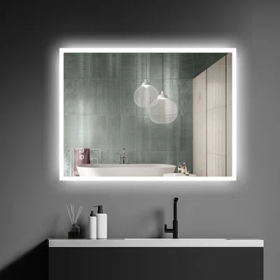 48" X 36" Frameless Lighted Bathroom Vanity Mirror