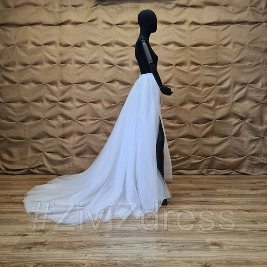 Tulle Detachable Train, Wedding Skirt Women, Victorian Skirt, Bridal Detachable Tulle White Train