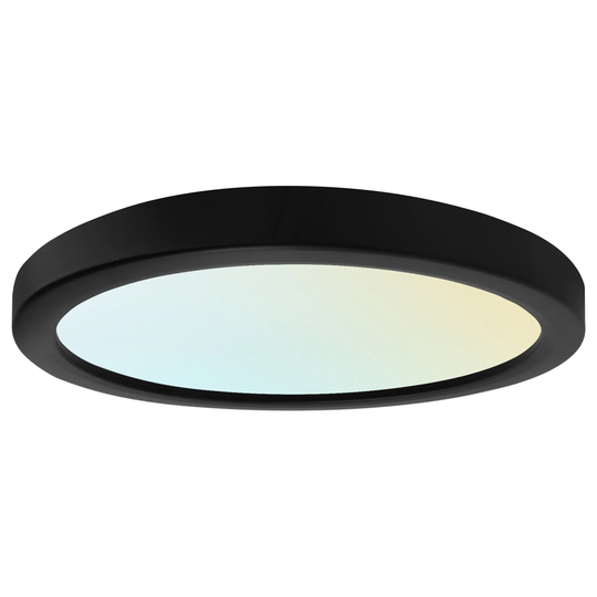 Luxrite 7" LED Flush Mount 15W 3 Color Selectable 900 Lumens Dimmable Round Damp Rated ETL Listed Black Trim