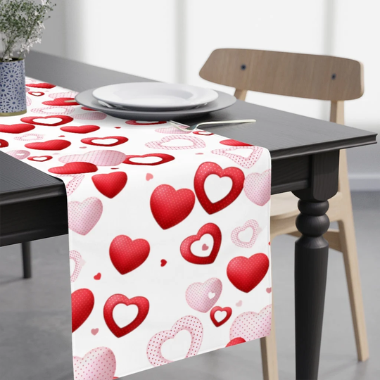 Valentines Day Table Runner/Decor Heart Pattern Pink Red